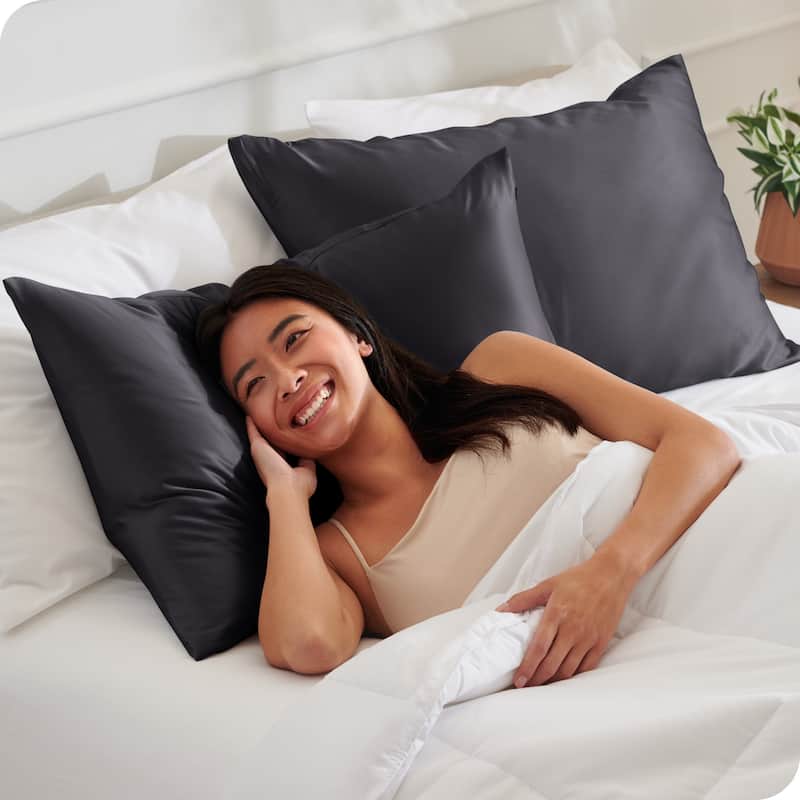 Bare Home Poly Satin Pillowcase Set for Hair and Skin (Set of 2)