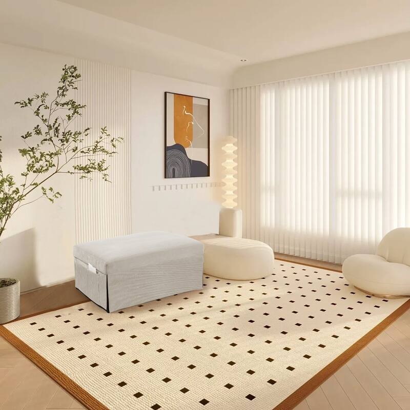 4-in-1 Corduroy Sleeper Sofa Chair, Convertible Couch with Chaise, Ottoman & Bed
