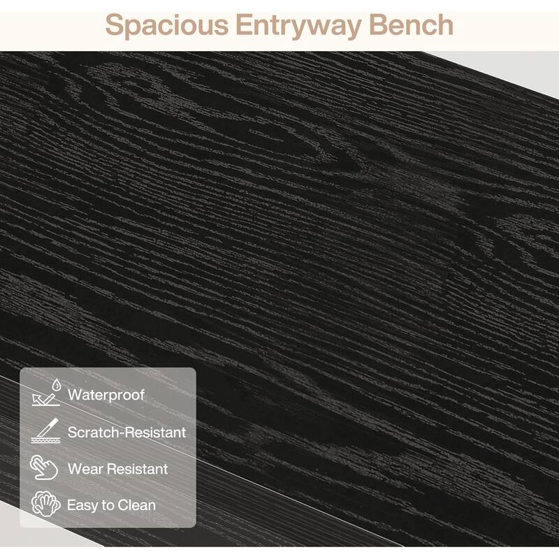 47" Long Rustic End of Bed Dining Entryway Bench with Heavy-Duty 5.9" Frame