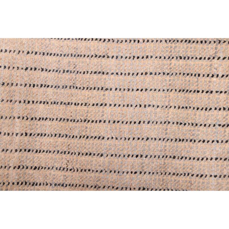 ECARPETGALLERY Hand-knotted Silk Shadow Tan Wool Rug - 6'1 x 9'3