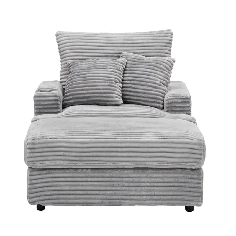 Corduroy Single Sofa+Ottoman, Cup Seats and No Cup Seats