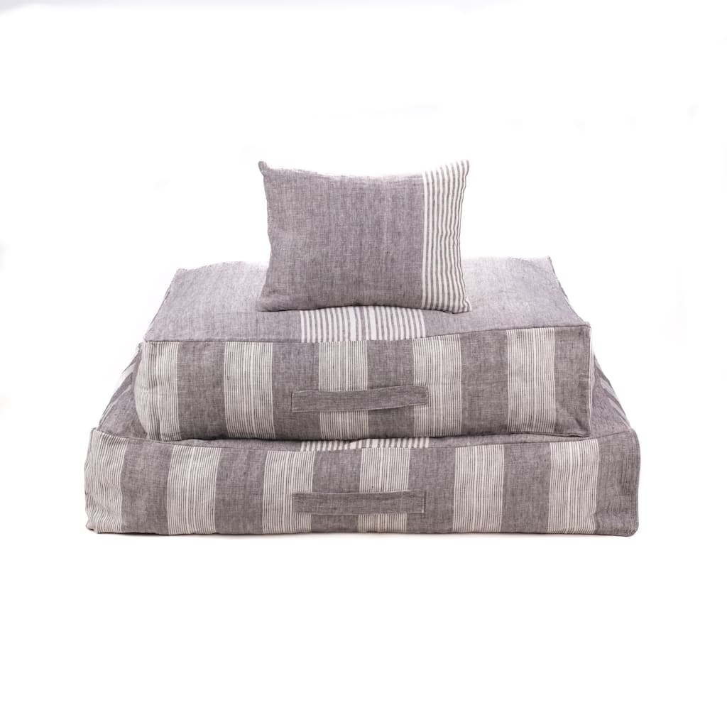 Polo & Luna Luxembourg Pet Bed Cushion Cover - Grey/White Stripe - Grey, White Stripe