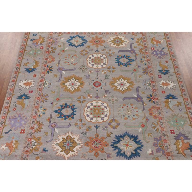 Transitional Oushak Oriental Area Rug Handmade Wool Carpet - 9'2" x 12'1"