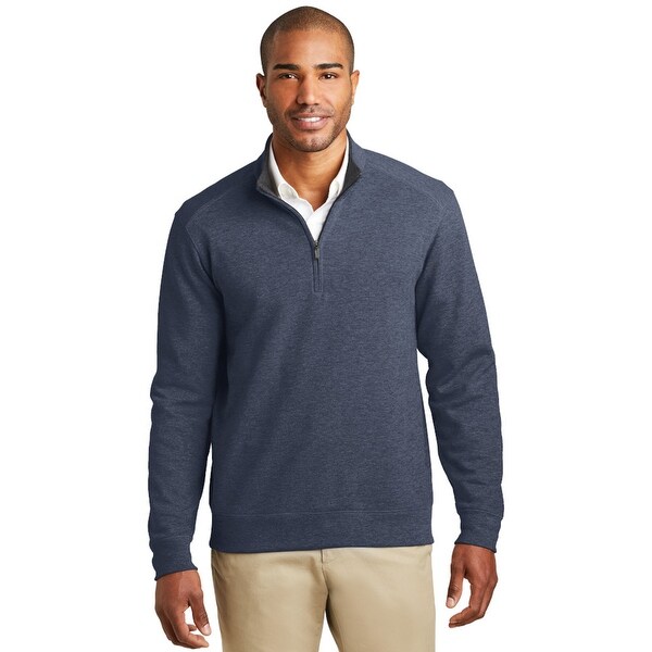 blue quarter zip pullover