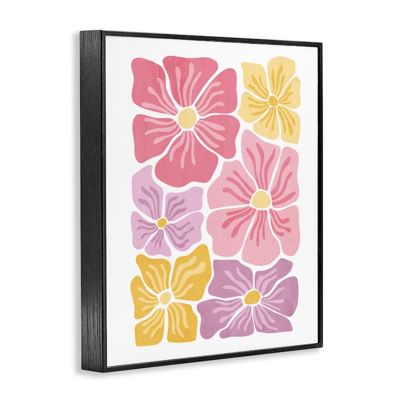 Stupell Pastel Hued Flower Blossoms Framed Giclee Art Design By Kim Allen