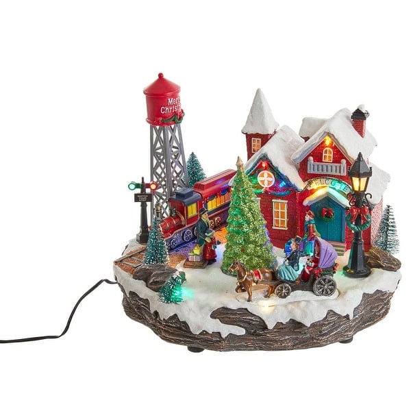 slide 1 of 1, Kurt Adler 9.25-Inch Light Up Musical Christmas Village