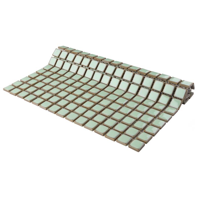 Merola Tile Hudson Edge Light Green 12-1/4" x 12-1/4" Porcelain Floor and Wall Tile