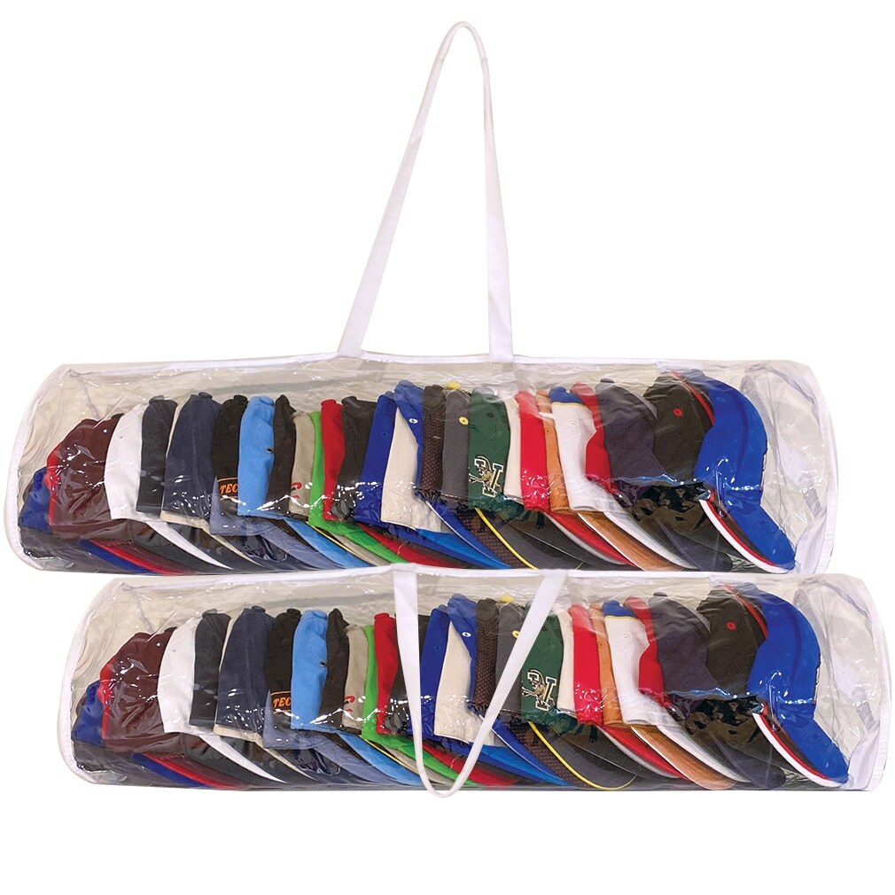 Hat/Cap Storage Bag-Baseball-Handle-No Dust/Moisture-Up to 15 Hats Clear 
