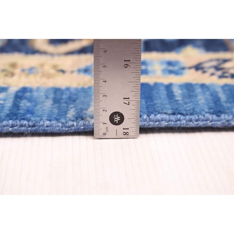 ECARPETGALLERY Hand-knotted Modern Oushak Dark Blue Wool Rug - 10'2 x 14'0