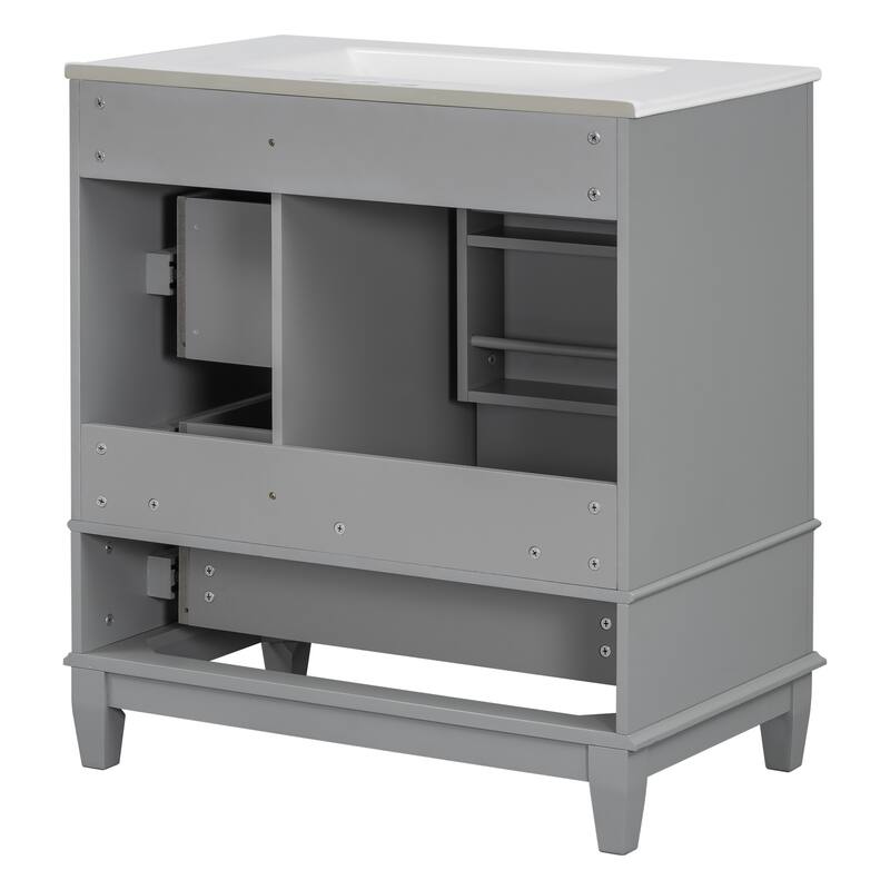 30"Freestanding Bathroom Vanity with Ceramic Sink