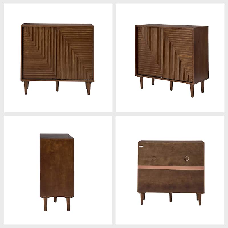Alfred 34"Tall 2-Door Modern Multifunction Accent Cabinet with Adjustable Shelves by HULALA HOME - N/A