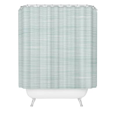Coastl Studio Ocean Tide Sea Foam Made to Order Shower Curtain 71" x 74" with Liner