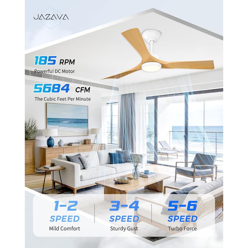 52"or 62" Diammable Ceiling Fan with Light,DC Motor and Remote