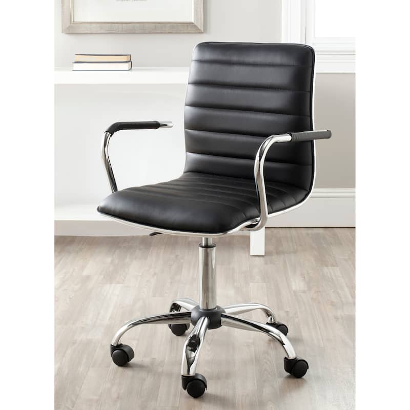 SAFAVIEH Kendra White Adjustable Height Office Desk Chair - 22.4" x 19.9" x 35.9" - 22.4" x 19.9" x 35.9" - 22Wx23Dx40H