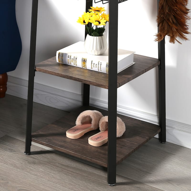 Javlergo 72" Standing Coat Rack with 8 Dual Hooks Hall Tree with Metal Grid for Small Space Entryway Living Room Organizer