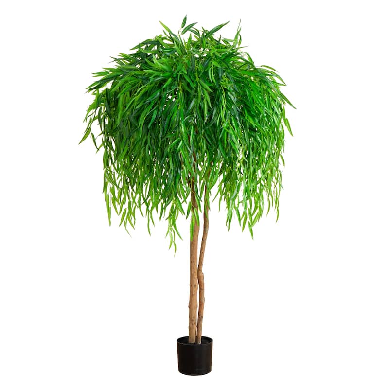 Potted Willow Artificial Tree - 5' - Green