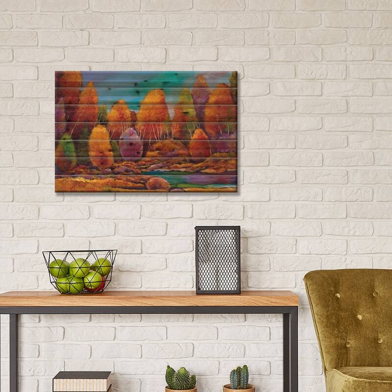 A Moments Embrace Print On Wood by Johnathan Harris - Multi-Color