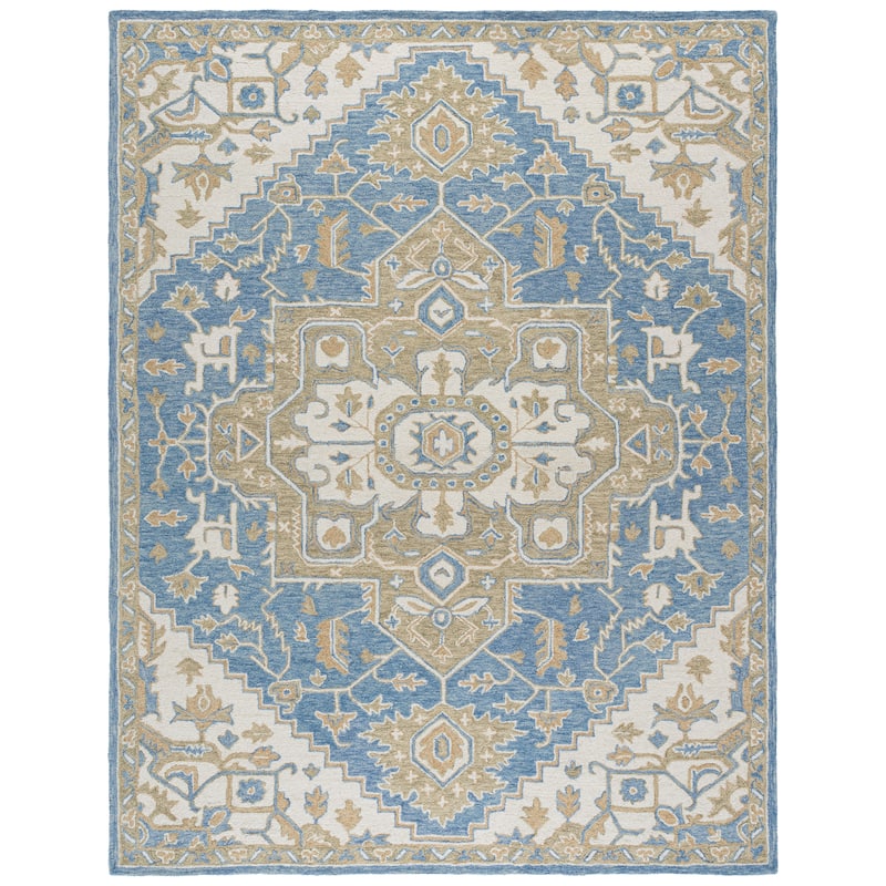 SAFAVIEH Handmade Metro Seonaid Wool Rug - 9' x 12' - Blue/Beige
