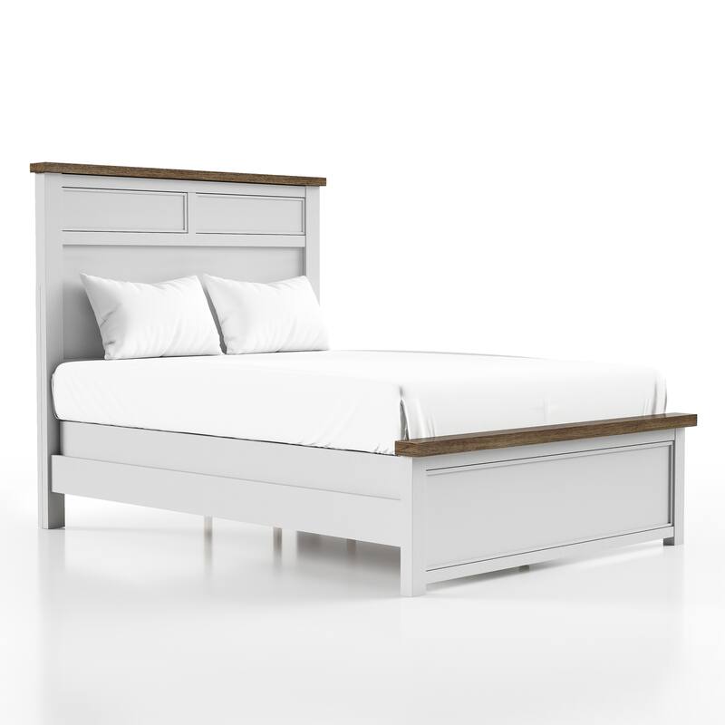 Furniture of America Althea Modern Farmhouse 2-Piece Wood Kids Panel Bed and Nightstand Set
