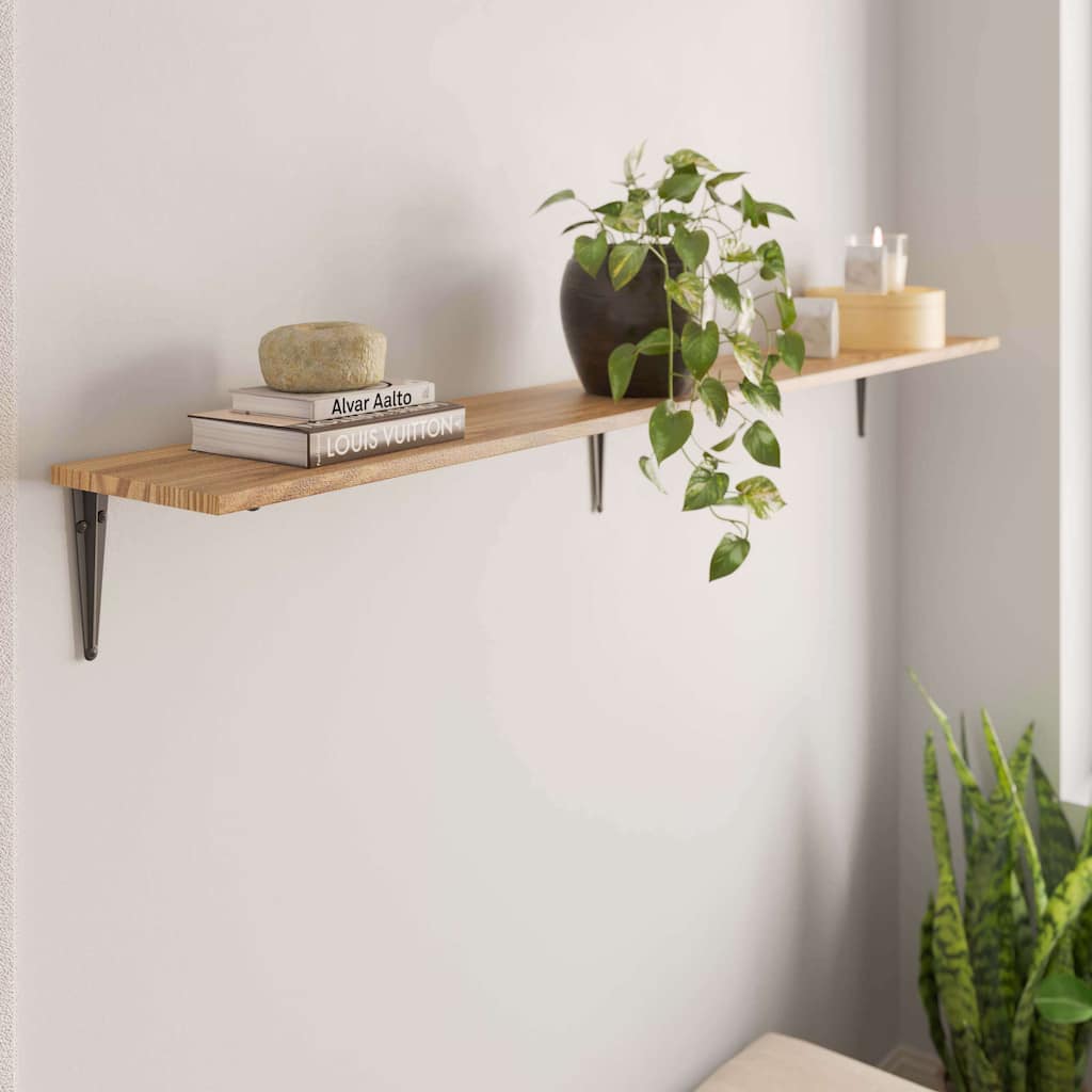 60"x8" Floating Bookshelves for Wall, Book Shelves for Living Room, Storage Shelves, Wood, Burnt