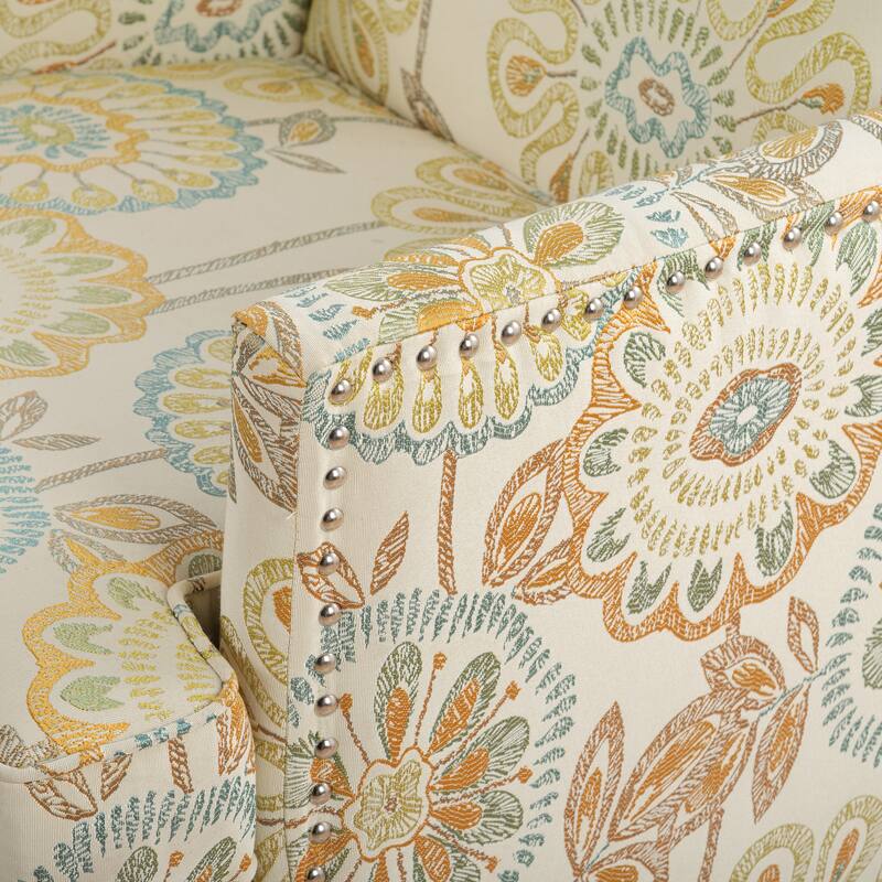 GDFStudio - Bella Modern Accent Chair for Living Room with Birch Legs and Comfortable Fabric Upholstery