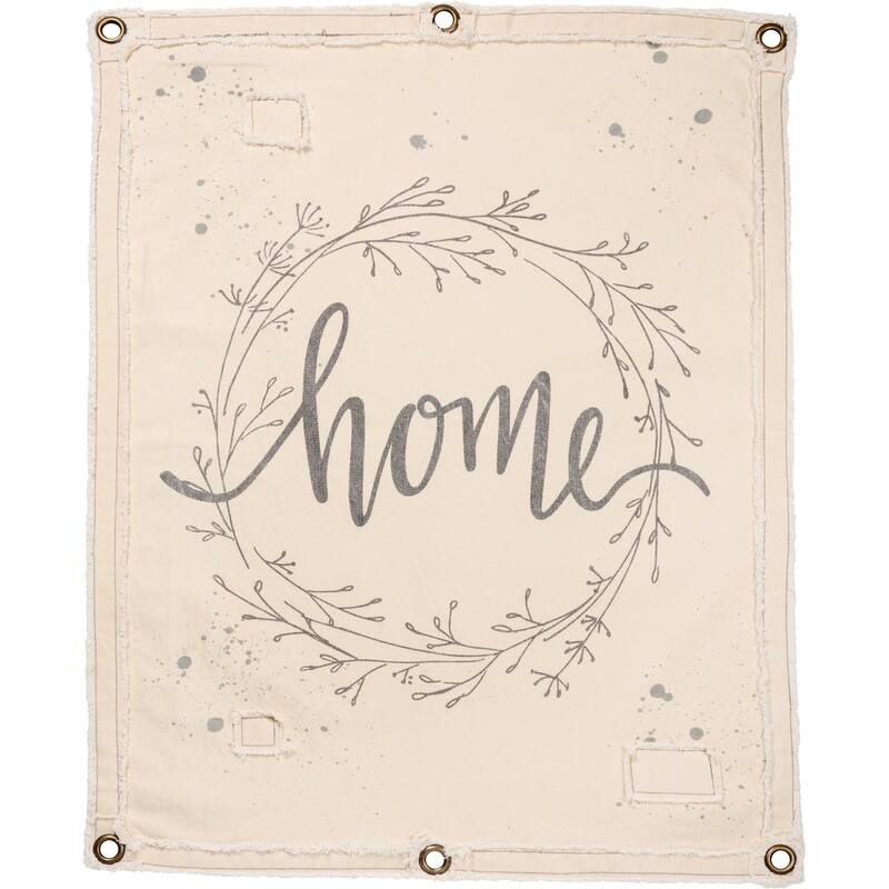 Primitives by Kathy Home Wreath Canvas Wall Banner 30 Inches - Multi
