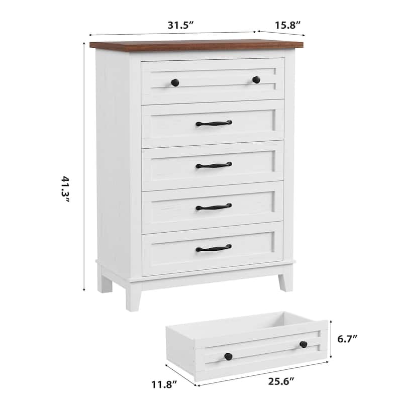 41.3" Tall Vertical Drawer Dresser, with Large Storage
