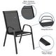 preview thumbnail 14 of 23, 3 Piece Patio Dining Set - Glass Table, 2 Flex Stack Chairs