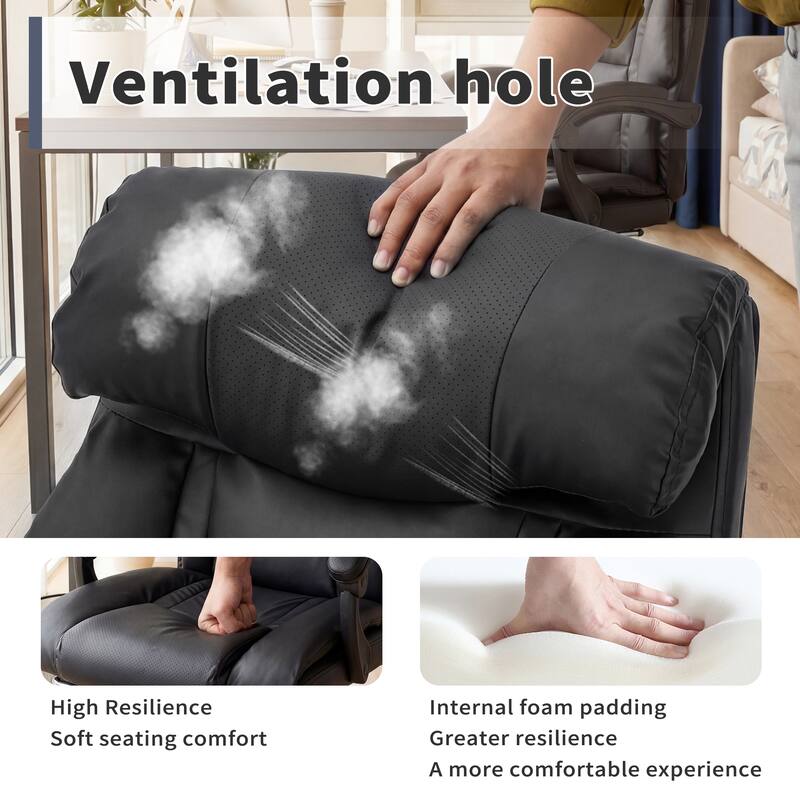 Office Adjustable Height Executive Desk Chair with Foot Rest Comfortable Computer Chair High Back Reclining Gaming Chair