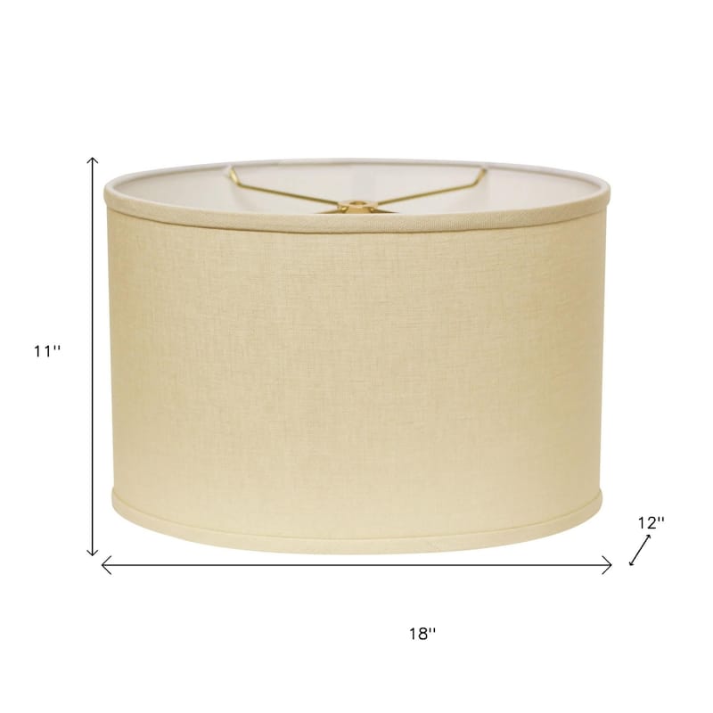 HomeRoots Beige Linen Oval Lamp Shade - 18
