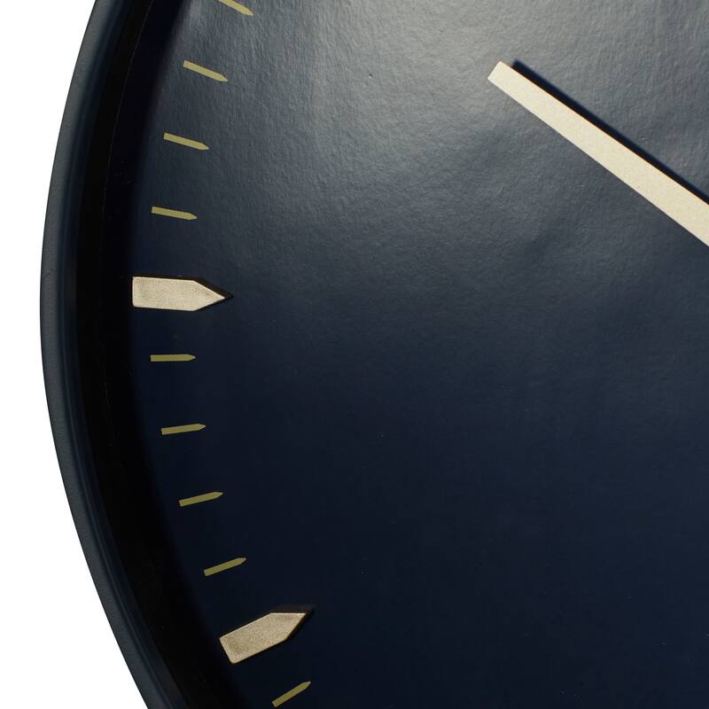 Dark Blue Glass Contemporary Wall Clock 20 x 20 x 3 - 20 x 3 x 20