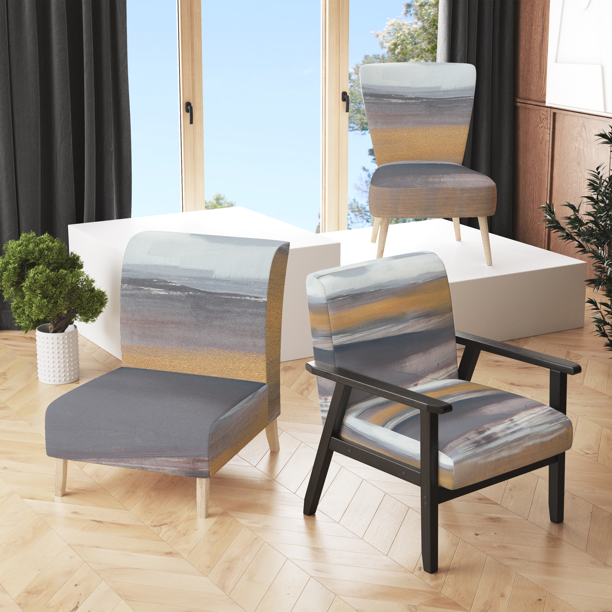 Designart Misty Grey Beach Upholstered Nautical Coastal Accent Chair Arm Chair Bed Bath Beyond 30360675