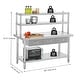 preview thumbnail 1 of 3, 60" X 24" Stainless Steel Table with Shelf & 3 Drawers Silver