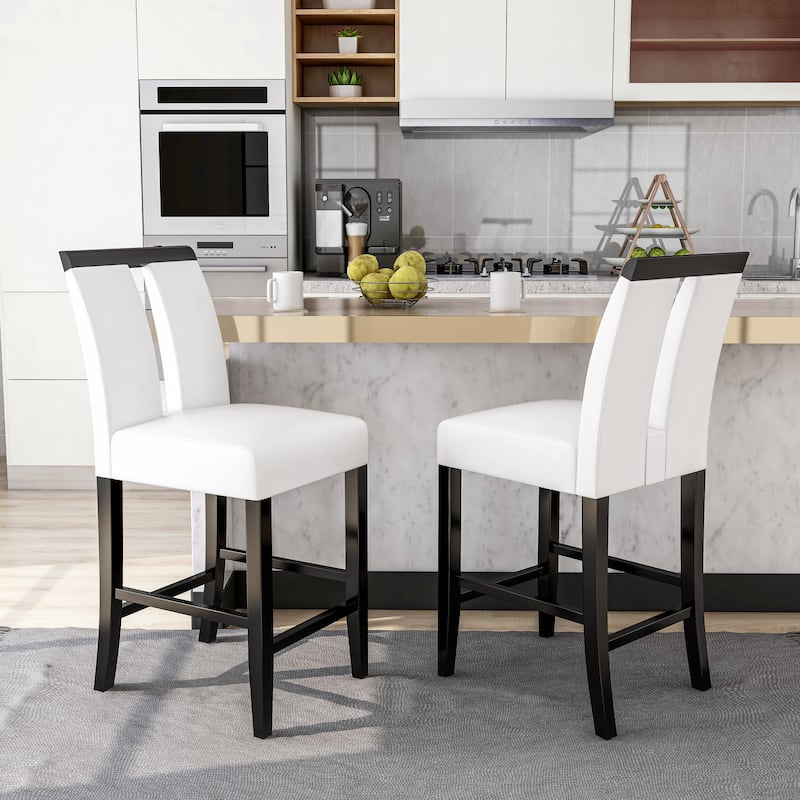 Strick & Bolton Lange Modern Upholstered Counter Height Chair (Set of 2) - Faux Leather