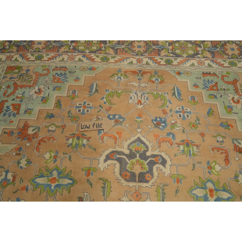 Hand Knotted Oriental 100% Wool Carpet Traditional Floral Oranges & Rust Tabriz Area Rug - 11' 2'' X 8' 3''