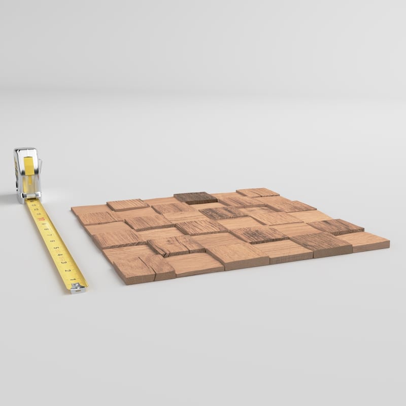 11 7/8"W x 11 7/8"H x 1/2"P Weave Wood Mosaic Wall Tile, Oak - 11 7/8"W x 11 7/8"H x 1/2"P