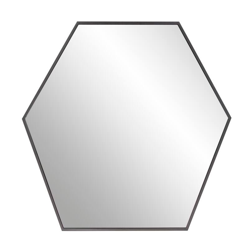 Allan Andrews Silver Heaxgonal Shaped Metal Framed Wall Mirror - 30" x 30"