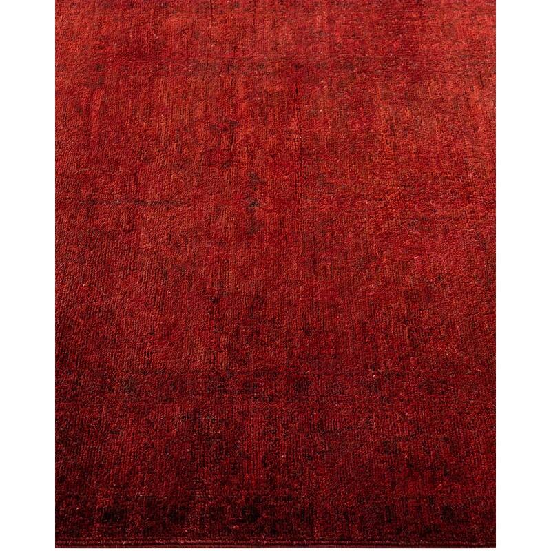 Contemporary Overdyed Wool Hand Knotted Runner - 3' 1" x 7' 10"