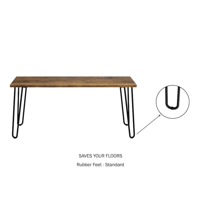 Coffee Table with Hairpin Legs by Lavish Home (Brown)