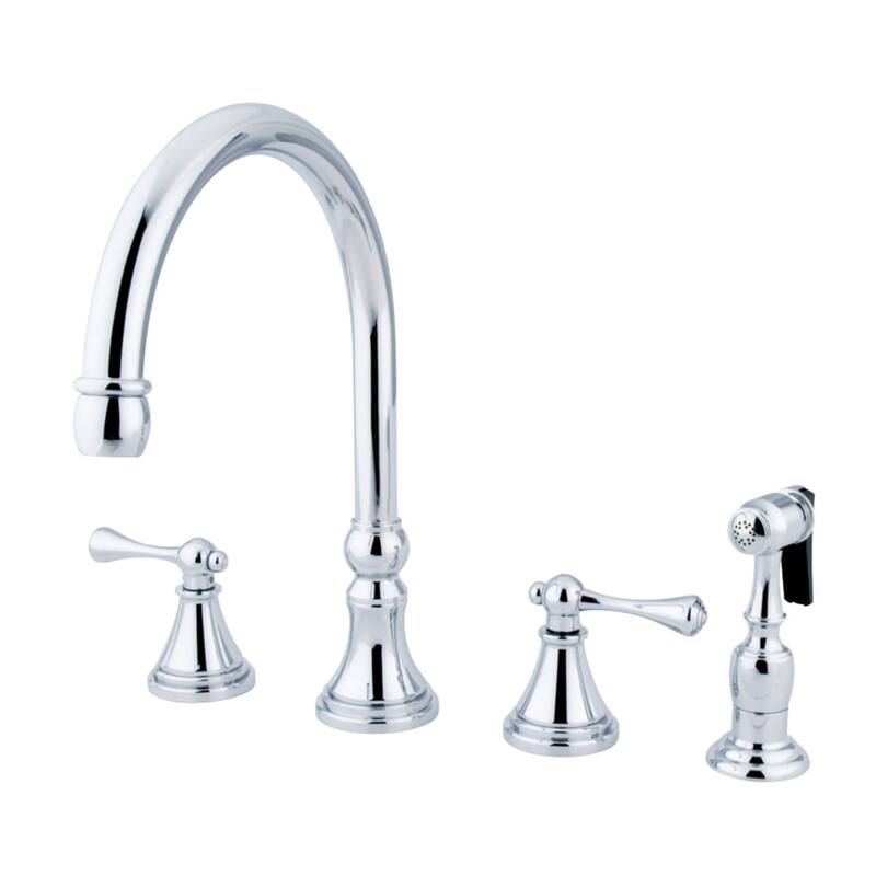 Kingston Brass Governor Widespread Kitchen Faucet with Metal Lever