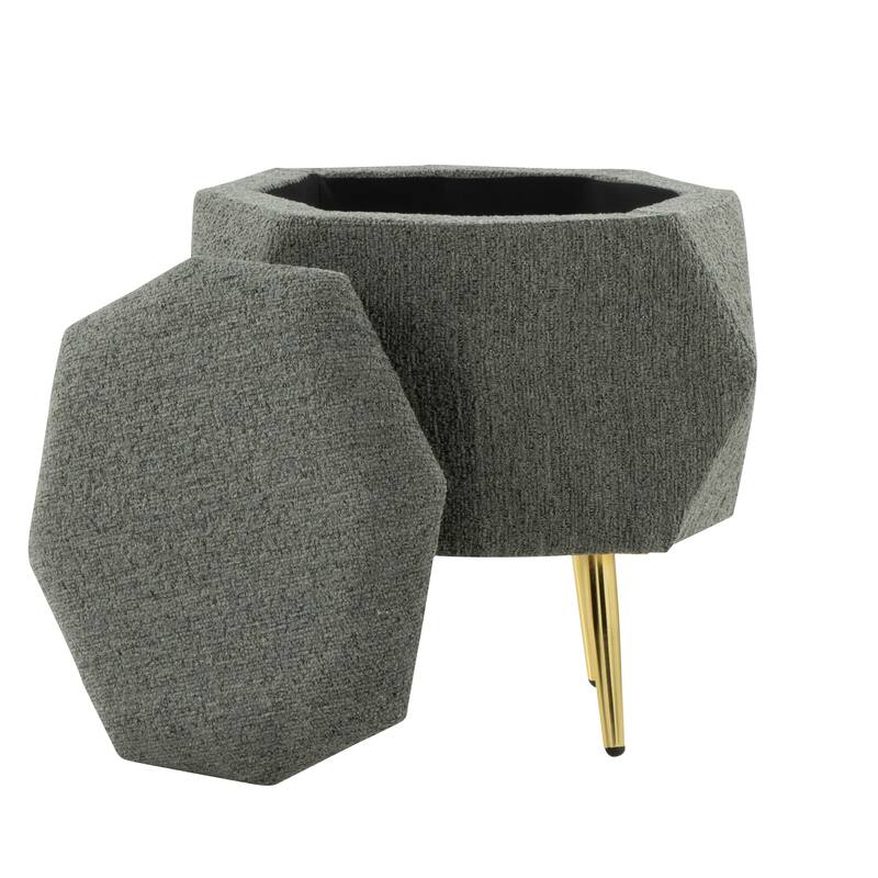 Silver Orchid Dana Diamond Shaped Ottoman