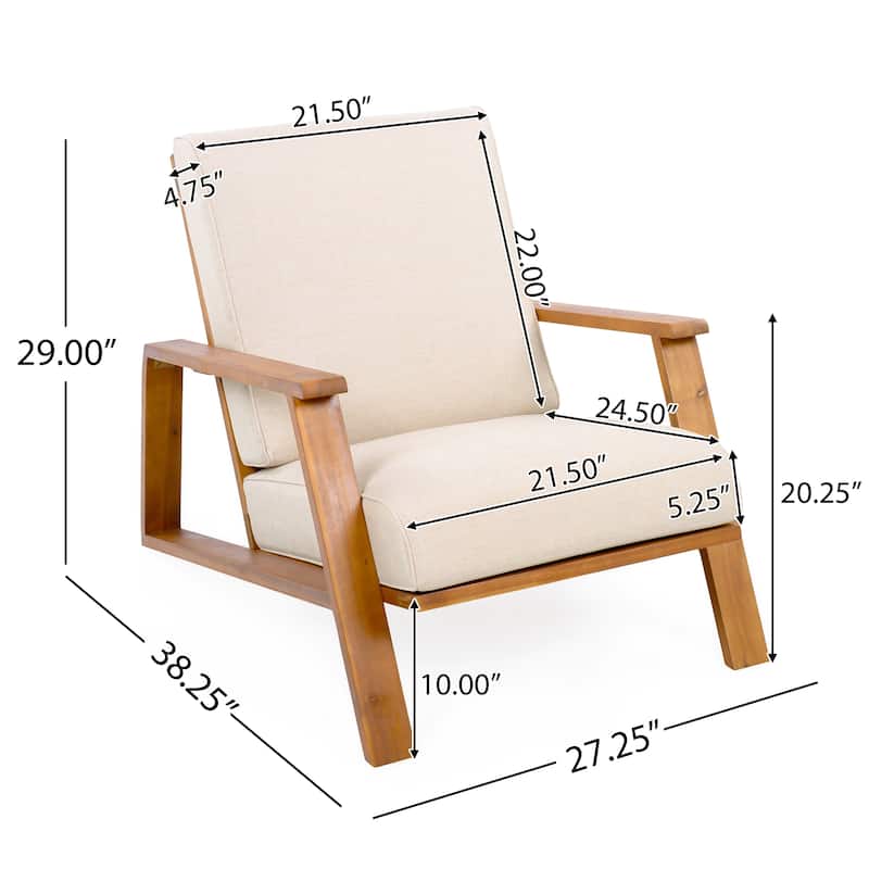 Patio Lounge Chair, Outdoor Club Chair with Cushion