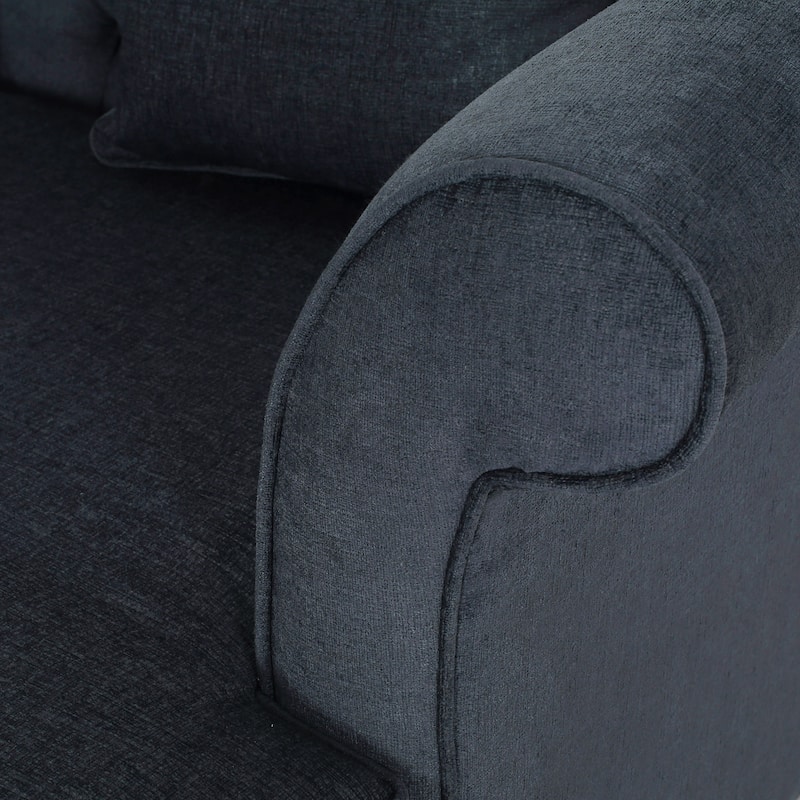 Charcoal 66" Upholstered Loveseat Chaise Lounge Chair