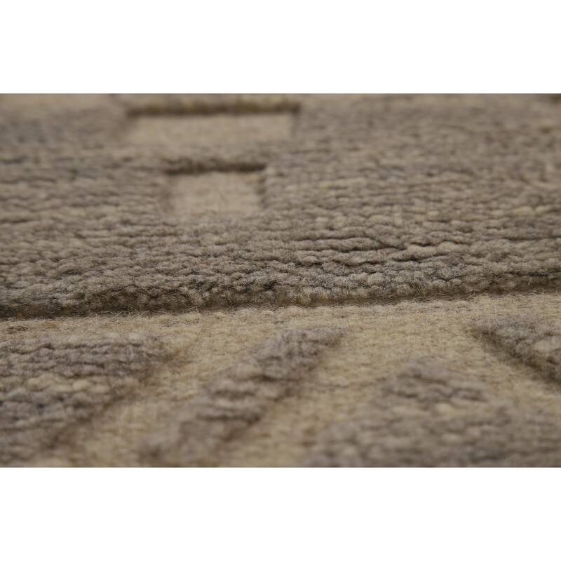 Gray Moroccan Oriental Area Rug Hand-Knotted Wool Carpet - 5'8" x 8'3"