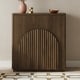 preview thumbnail 43 of 49, Spruce & Spring Modern Sideboard Buffet Cabinet with Wave Design 1 Piece - Walnut