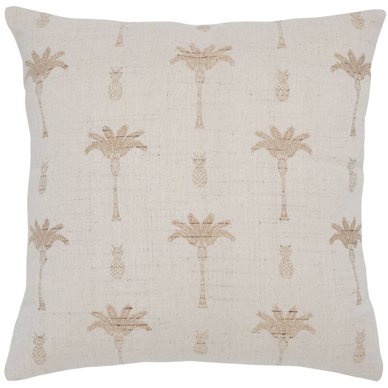 SAFAVIEH Home Reya Cotton/Viscose Lumbar Pillow - Ivory/Natural - 20 x 20-inch Square