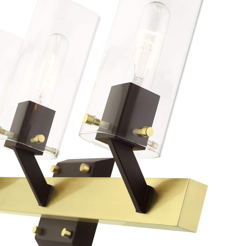 Livex Lighting 3-Light Satin Brass Vanity Sconce, 17823-12 - 23.75"W x 12"H x 5.5"D