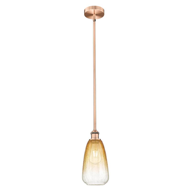 Innovations Lighting Endless Possibilities Edison - Brookhaven Almond - 1 Light 6" Stem Hung Mini Pendant - Antique Copper/Amber