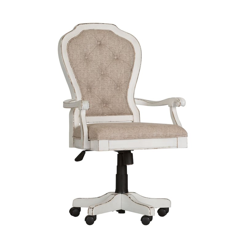 Magnolia Manor Antique White Weathered Bark Jr Executive Desk Chair