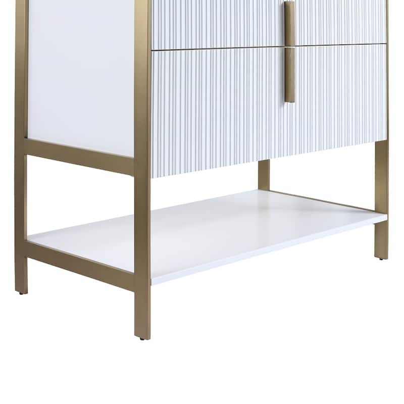 Fine Fixtures Serenity Modern Bathroom Vanity with White Stone Top